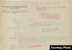 Отрывок из справки гестапо о В.Г. Луи. 1942 г. Источник: Politisches Archiv des Auswärtigen Amtes